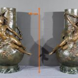 Pair of Regulate Vases, signed L. Moreau – Late 19th century