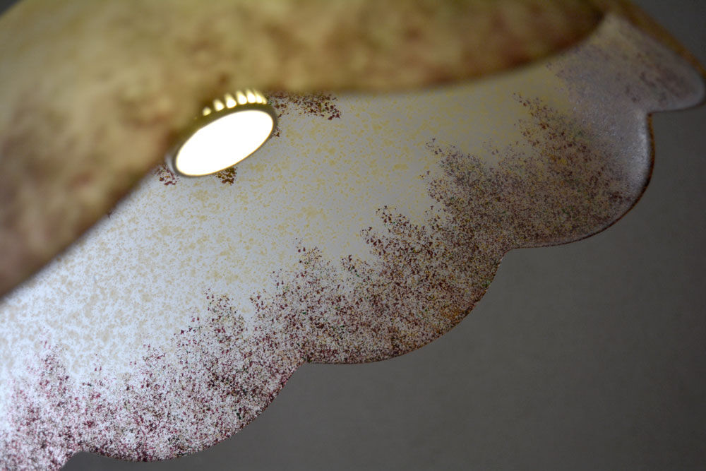 1970's French Vintage Domed Pendant Lamp Shade