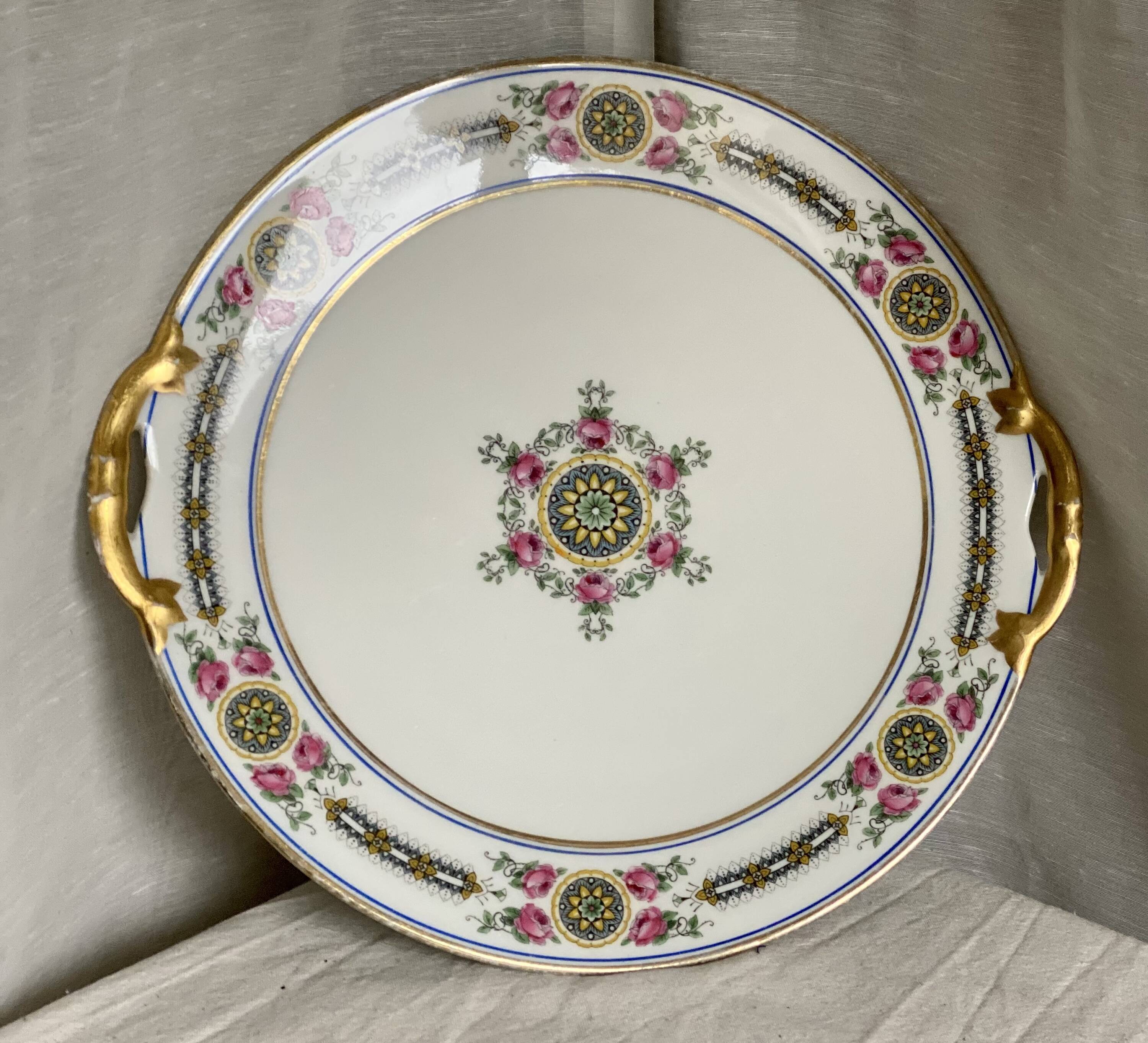 Limoges porcelain pie dish by Charles AHRENFELDT Art Deco