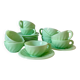 Service à café en opaline vert mint