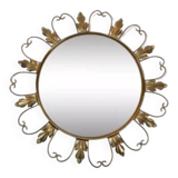 50s “witch’s eye” sun mirror. deknudt hollywood regency