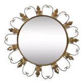 50s “witch’s eye” sun mirror. deknudt hollywood regency