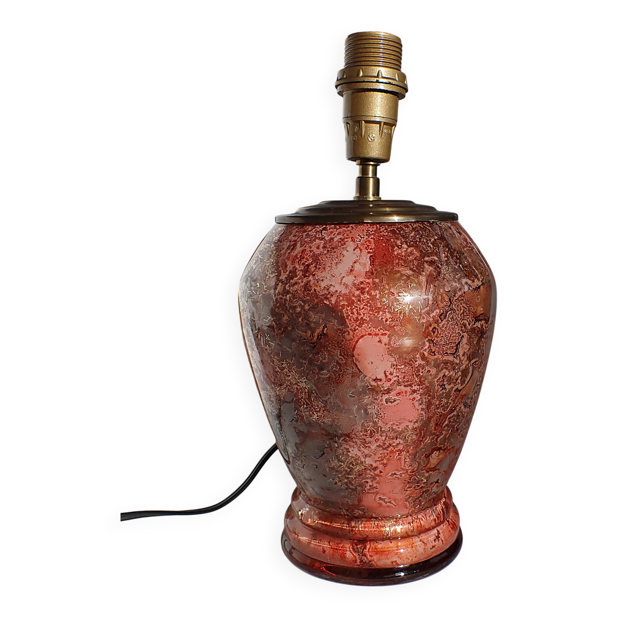 Lacquered glass lamp base - Unique handmade piece - Laque Line 1970/80