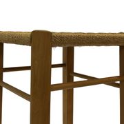 Tabouret vintage années 60 en chêne avec assise tressée
