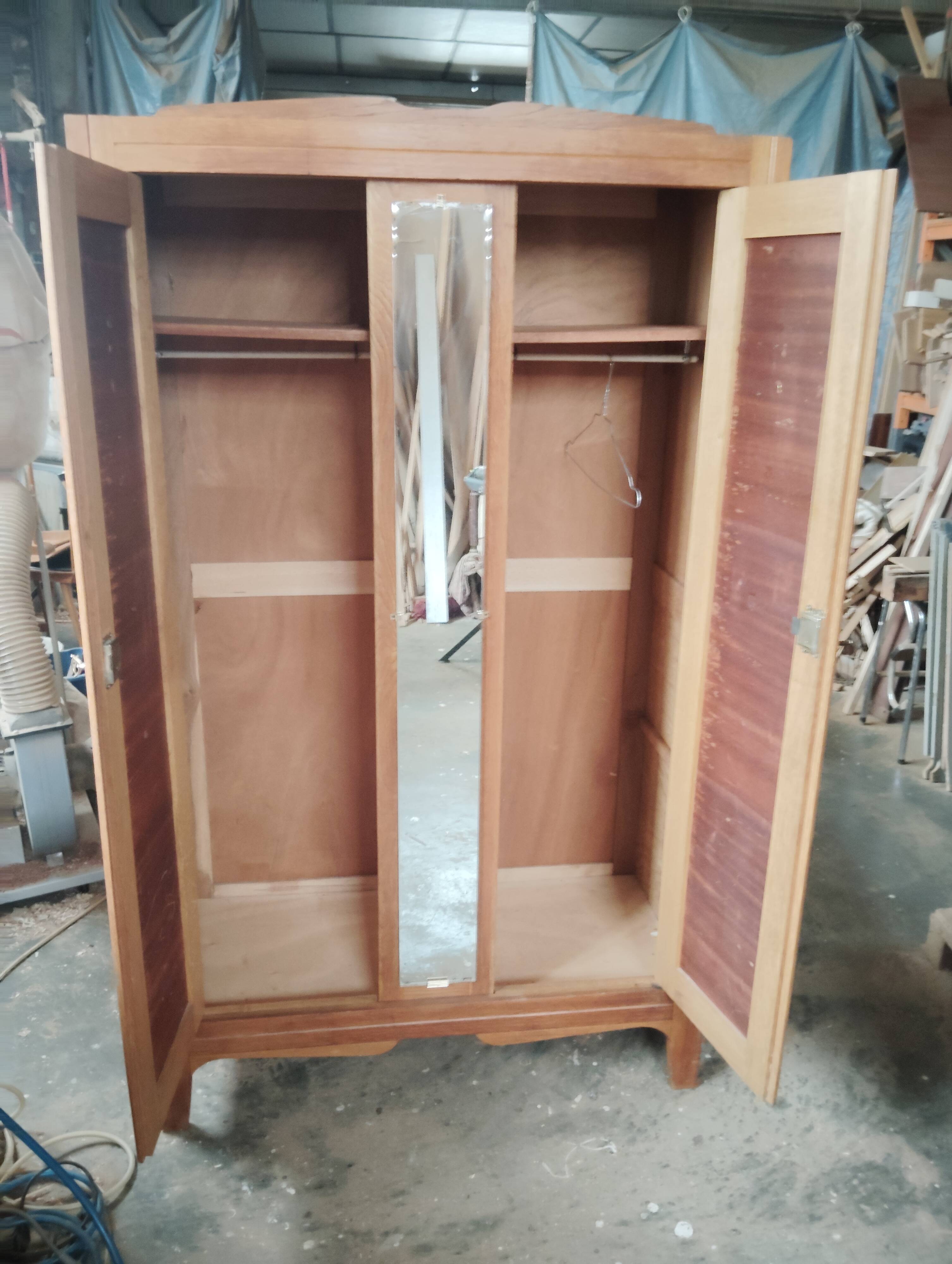 1950s Parisian wardrobe/closet in oak