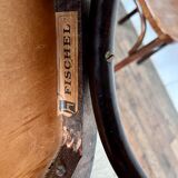 Office armchair bistrot Fischel cannée vintage cannage 1950