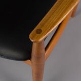 Danish elm & leather armchair by Illum Wikkelsø for Niels Eilersen, 1950s