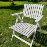Chaise de jardin en bois peint R gleizes vers 1960