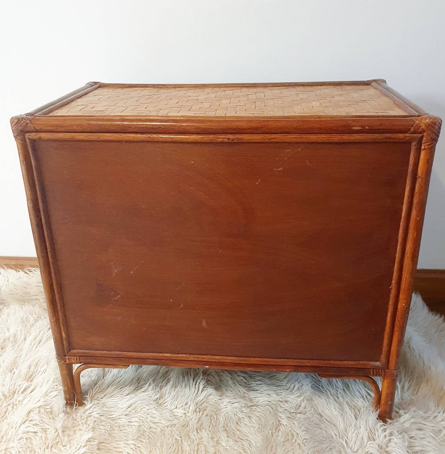 Commode en rotin 3 tiroirs