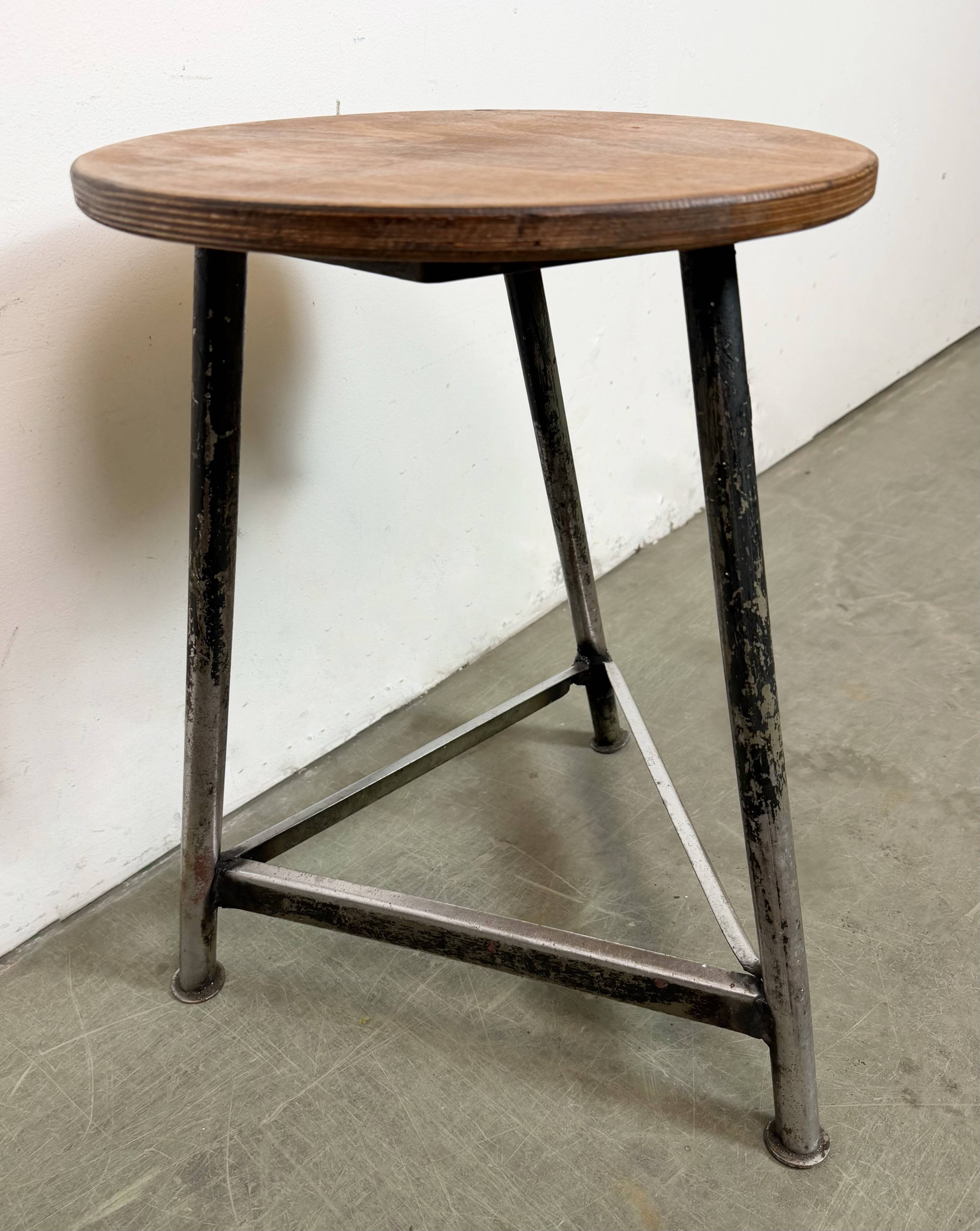 Black Industrial Workshop Stool, 1960s