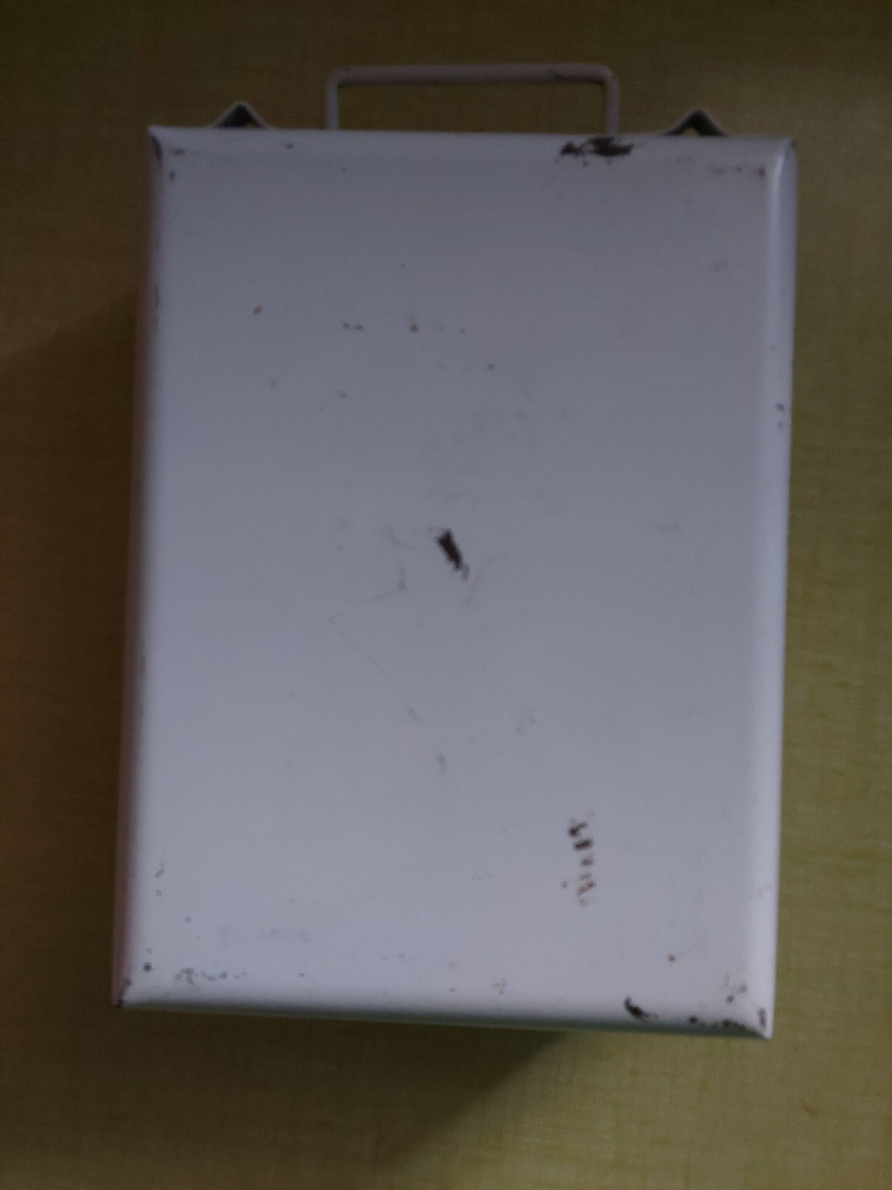 Old sheet metal medicine box