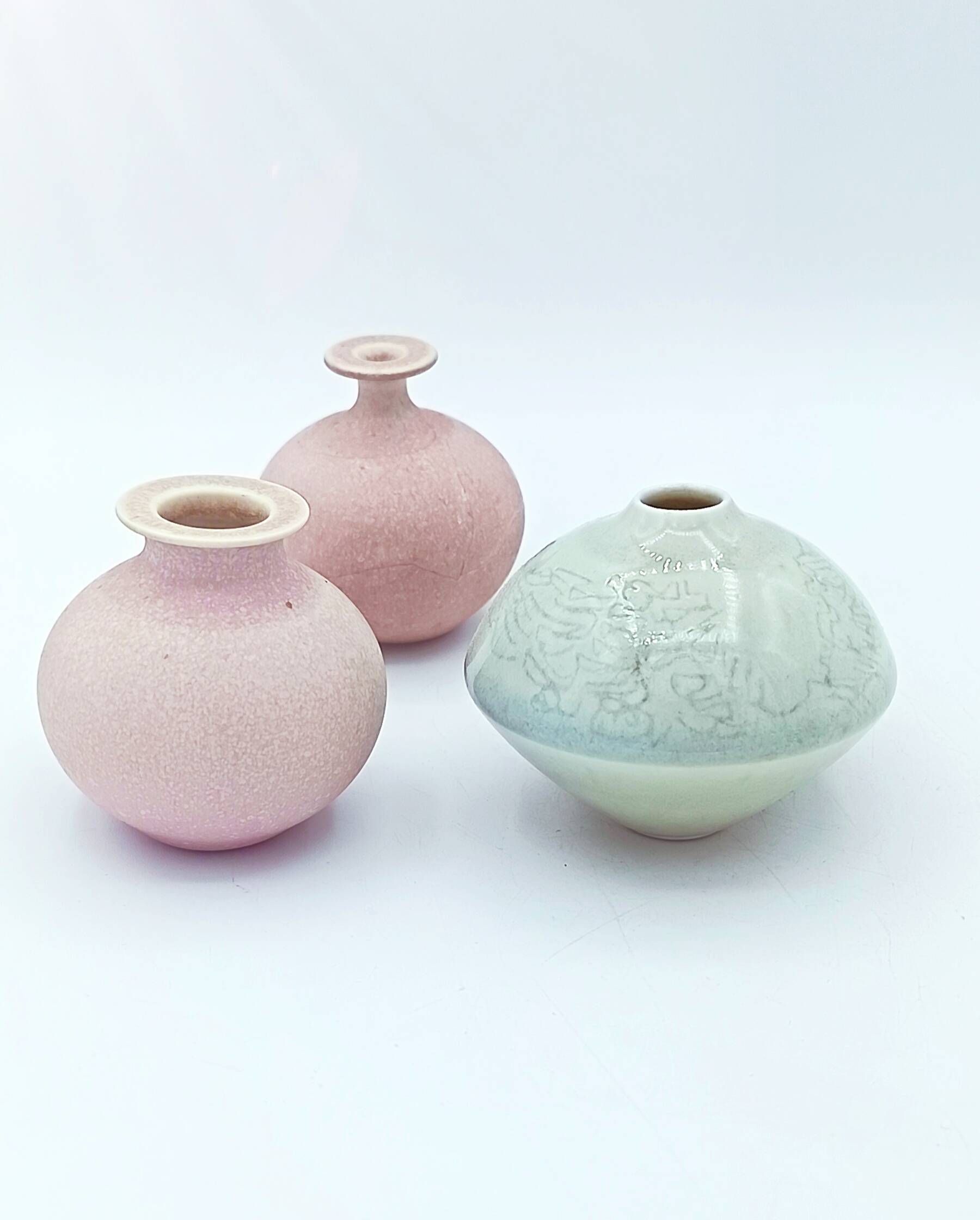 Robert Deblander - Vase porcelaine céladon - Puisaye