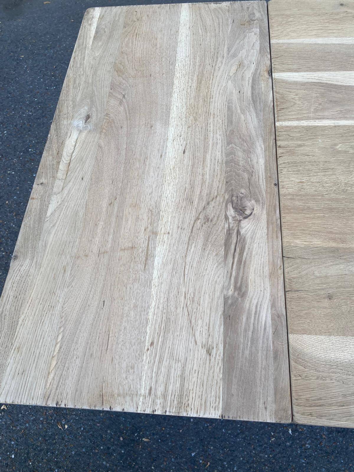 Farmhouse dining table extendable stripped in raw solid oak 180-270cm 1