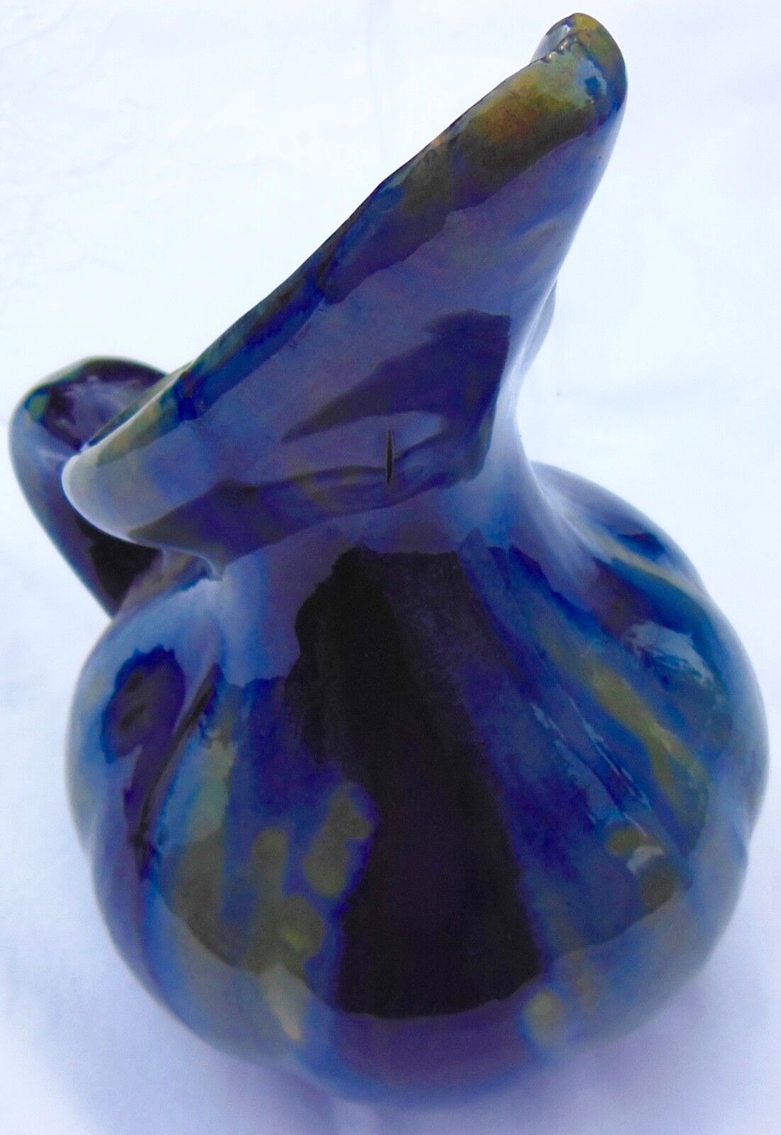 Enamelled ceramic pitcher - artist to identify