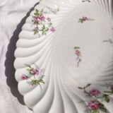 Hollow oval dish and 2 Haviland porcelain bowls, Sylvie model
