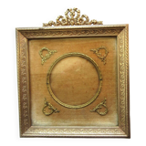 Empire square frame, in gilded bronze, Louis XVI knots, photo medallion