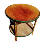 Rattan double tray table