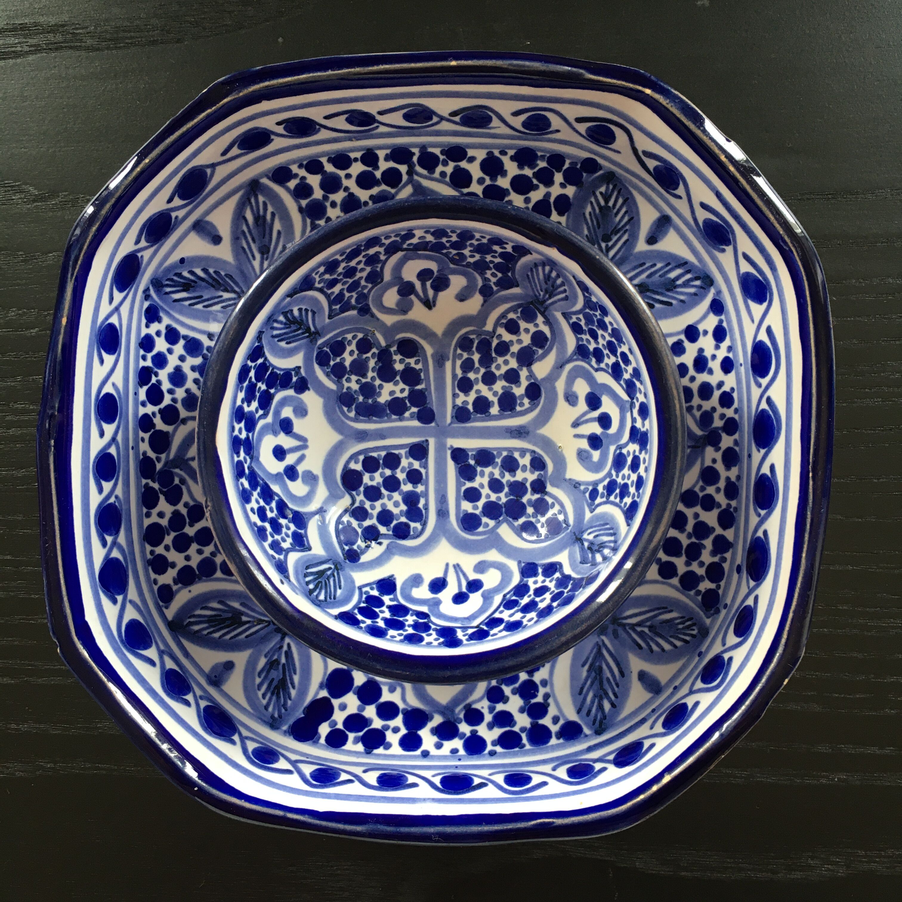 Set ceramics blue décor