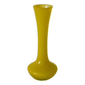 bright yellow opaline vase Design 1960