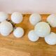 Pair of space age chrome & milk glass Sputniks - Czechoslovakia / 1970s