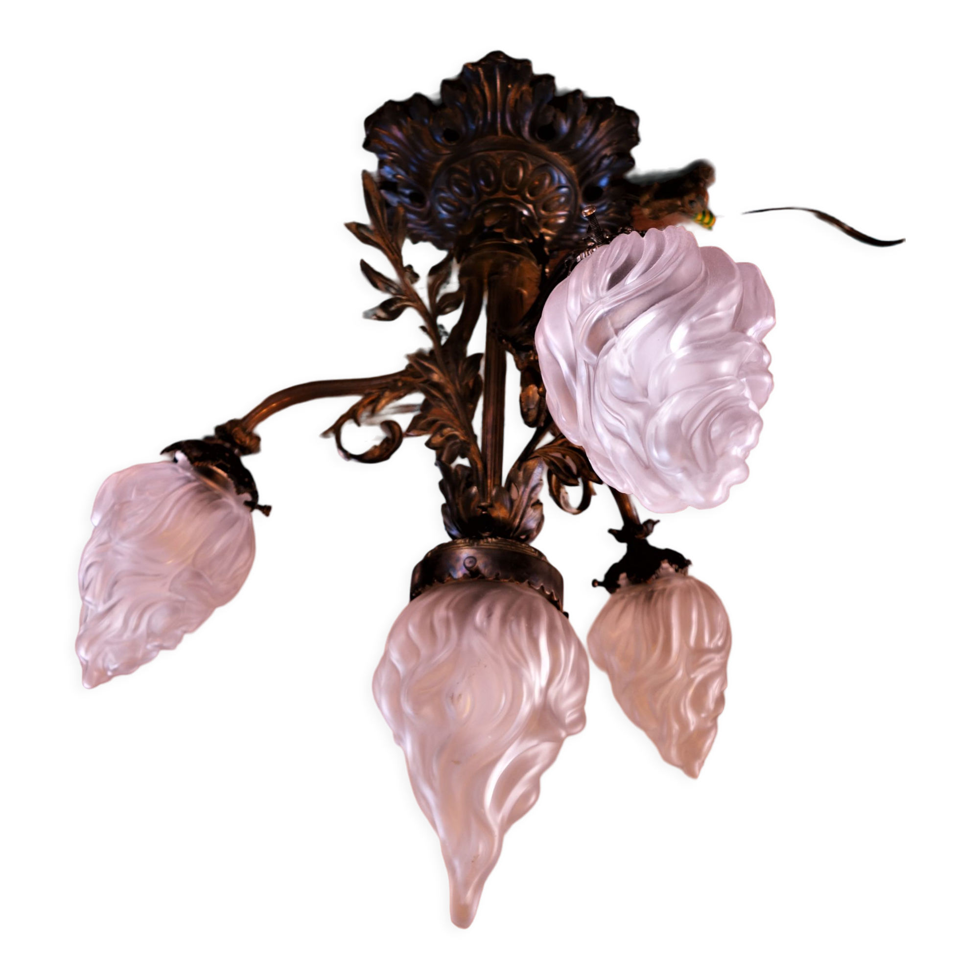 Lustre avec torchères style Napoléon 3
