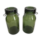 Pair of thick glass jars Bleach