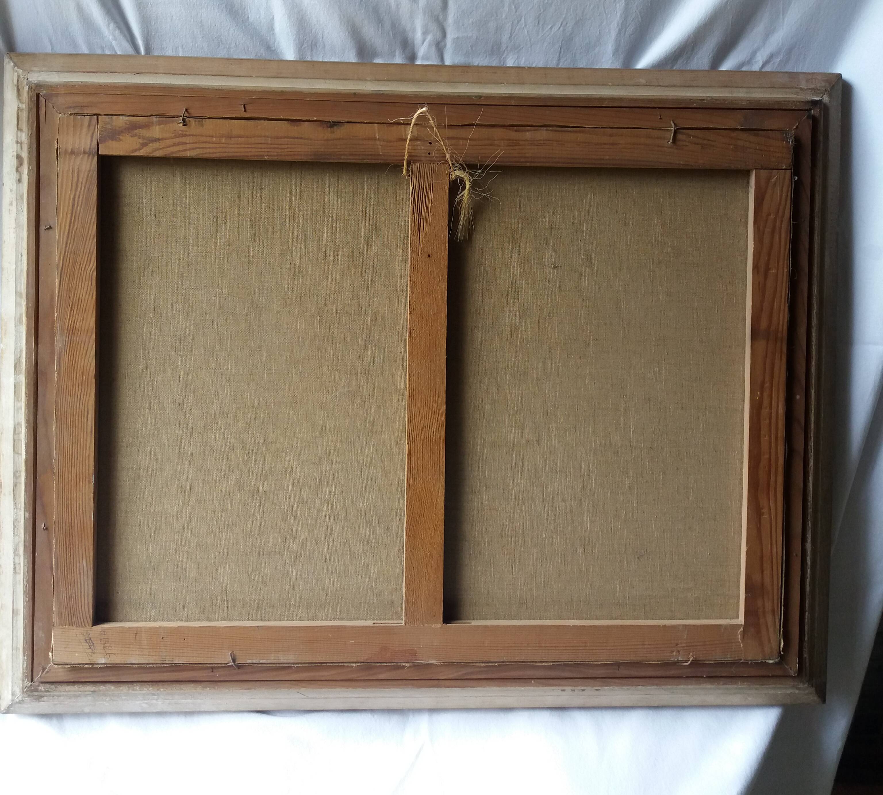 Painting on canvas, green countryside