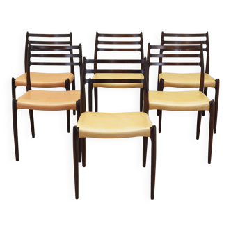 Set of six mahogany chairs, Danish design, 1960s, designer: Niels Otto Møller