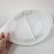 Glasbake usa hollow oven dish compartmented 2 parts vintage daisy green