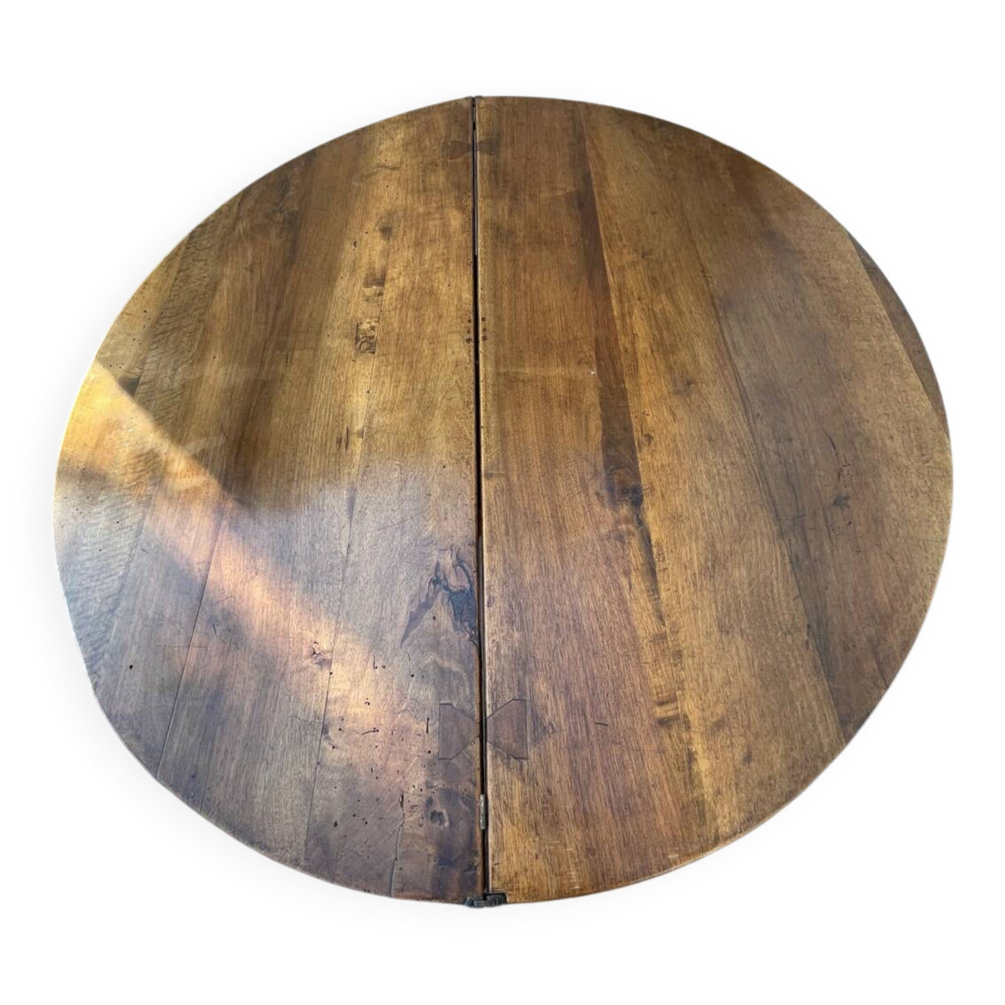 Table half-moon in solid walnut