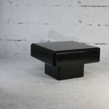 Table basse bois laqué noir, France, circa 1970