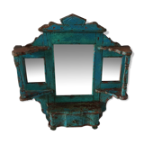 Old mirror-wall shelf in teak