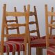 Vintage danish brutalist ladder back oak dining chairs