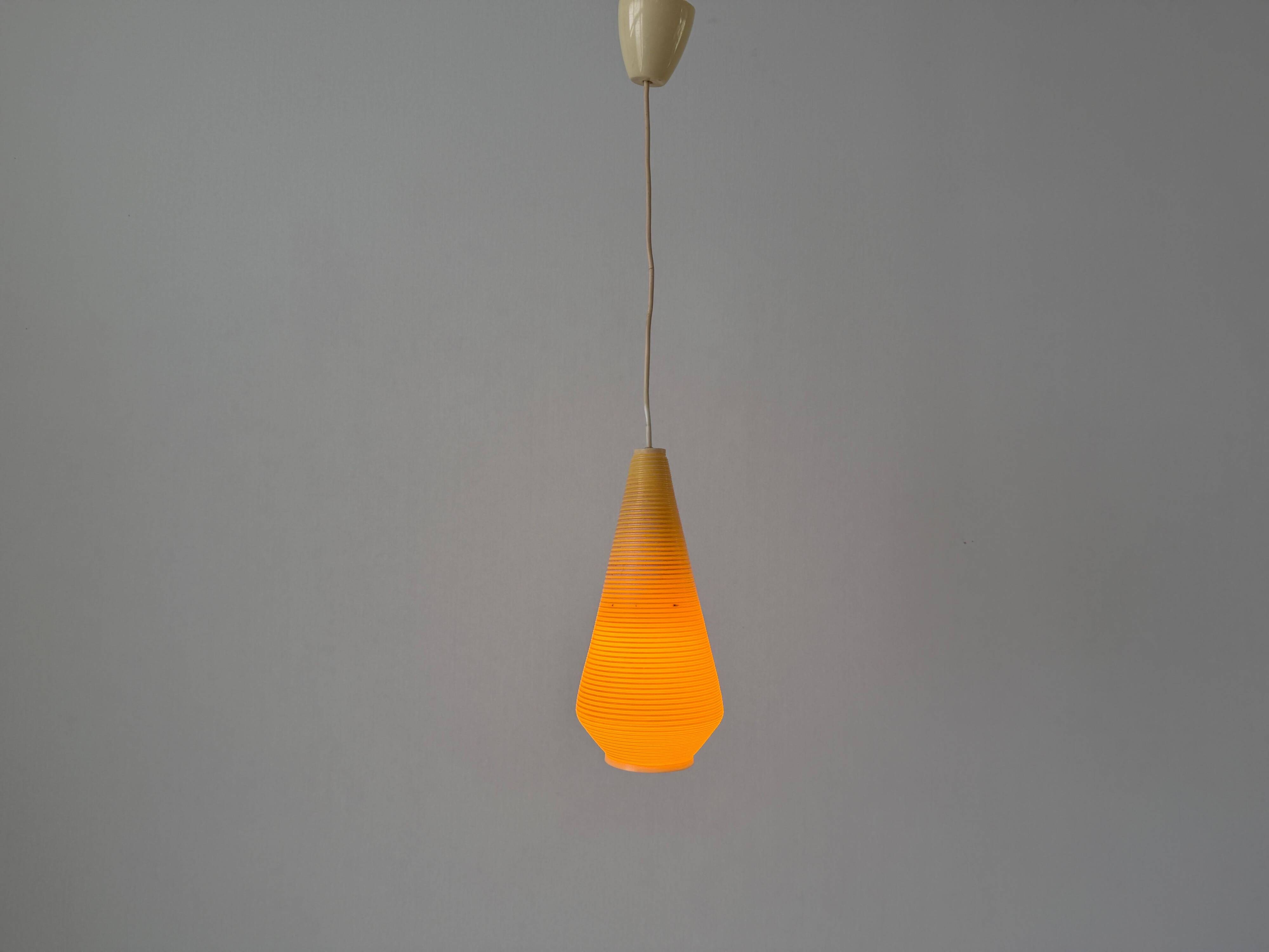 Suspended lamp with yellow Rotaflex shade by Yasha Heifetz, 1960s, Germany