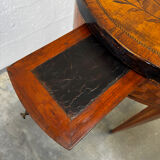 Bouillotte table/game table in Louis XVI style with marquetry circa 1900.