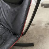 Set of armchair + ottoman viking p97 by Sigurd Russell for Poltrona Frau