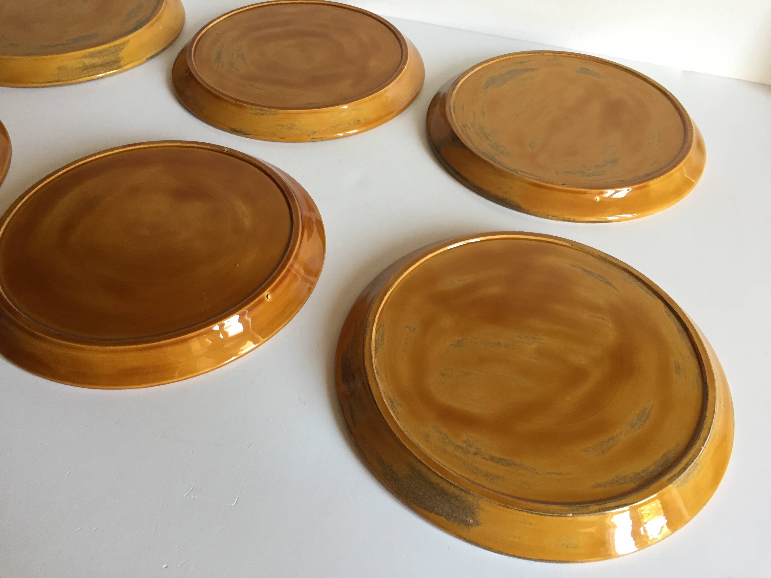 6 vintage compartmented plates