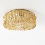 Grands plafonniers en verre ambré des années 1970 par RZB