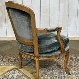 Fauteuil cabriolet de style Louis XV en hêtre