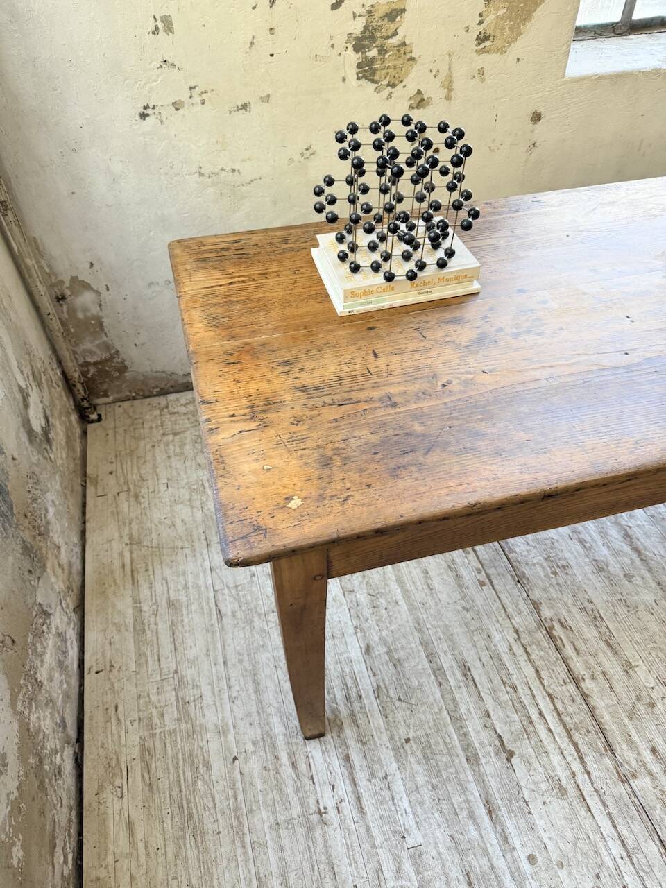 Pine and oak + walnut farmhouse table 1950
