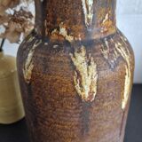 Large brutalist vase in Accolay enamelled stoneware signed Hubert GUY 1960s
