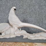 Pair of golden pheasants in crisp porcelain, Art Deco period
