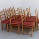 Vintage danish brutalist ladder back oak dining chairs