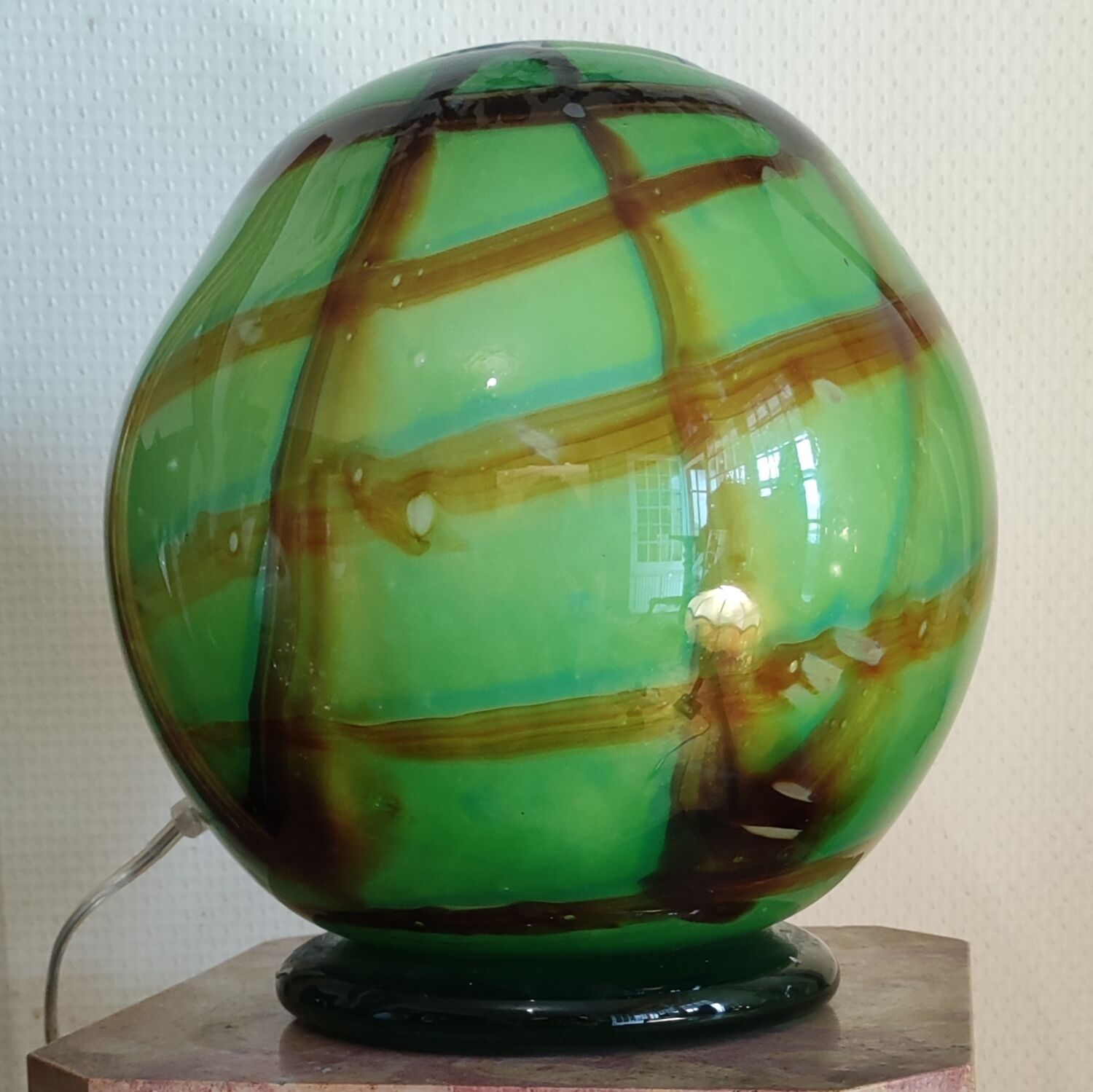Lamp ball glass Murano/Italy/signed F. Silviy