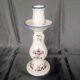 Old Rouen style earthenware candle holder decorated with flower basket 25 cm