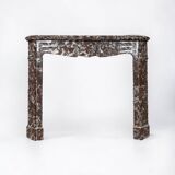 Red marble fireplace late 19th century