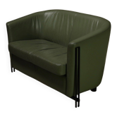 Postmodern leather club sofa by Touche 1980s