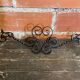 Vintage Wall Coat Rack with 4 Black Wrought Iron Heart-Shaped Hooks