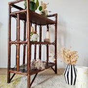 Etagère, bibliothèque en rotin ancienne