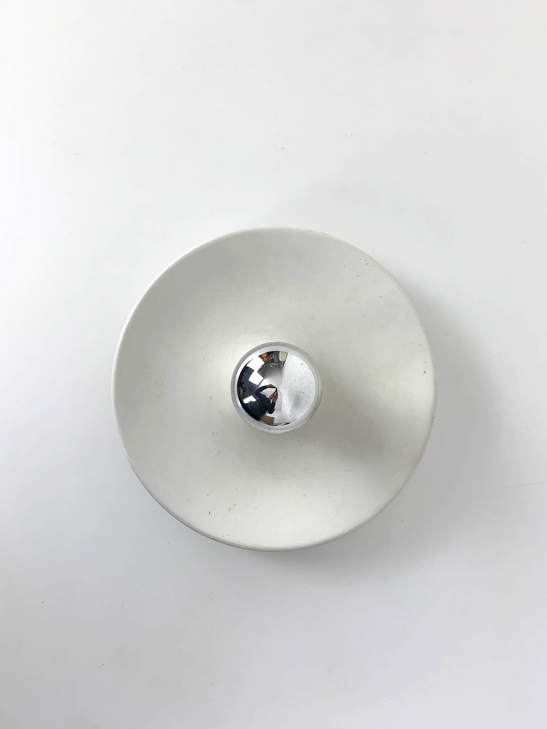 Space Age wall lamp by Staff Leuchten in aluminum, Flush Light, 1960-70